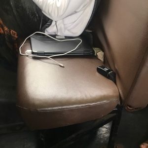 Bus seat. (Person not included.)